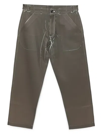 Comme Des Garçons Shirt Graphic-print Trousers In Green
