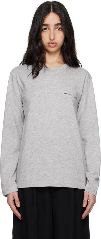 Comme Des Garçons Shirt Gray Logo T-shirt In 2 Top Grey