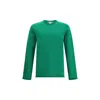 Comme Des Garçons Green Wool Knit Sweater With Ribbed Cuffs And Hem In Green