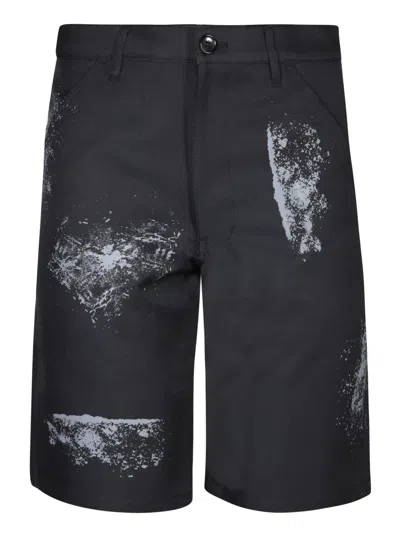 Comme Des Garçons Shirt Hand Print Black Bermuda Shorts