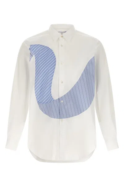 Comme Des Garçons Shirt Contrast Insert Shirt In White
