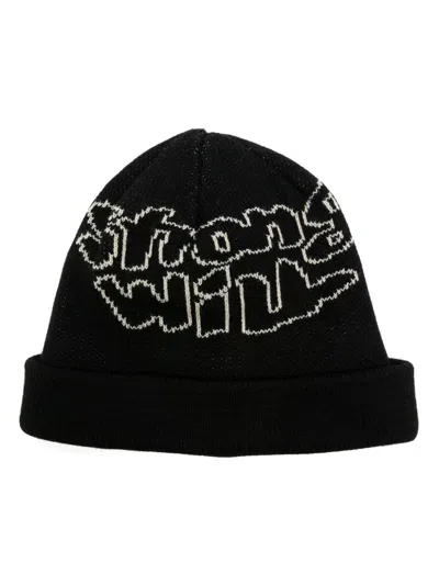 COMME DES GARÇONS SHIRT INTARSIA-KNIT BEANIE HAT