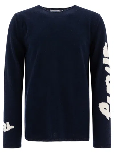 Comme Des Garçons Shirt Jacquard Crewneck Sweater Knitwear In Black