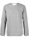 Comme Des Garçons X Lacoste Intarsia Knit Logo Wool Sweater In Gray