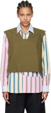 Comme Des Garçons Shirt Khaki Cutout Vest In 2 Green