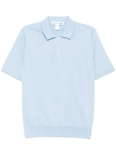 Comme Des Garçons Shirt Knitted Polo Shirt In Blue