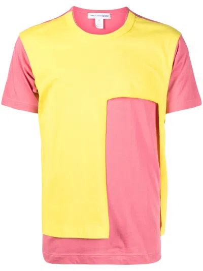 Comme Des Garçons Shirt Layered Cotton T-shirt In Rosa