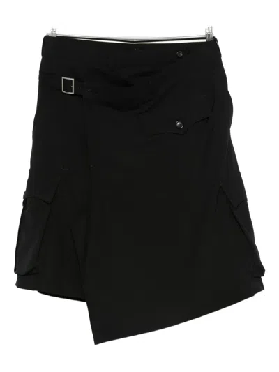 Comme Des Garçons Shirt Layered Pocket-detail Skirt In Black