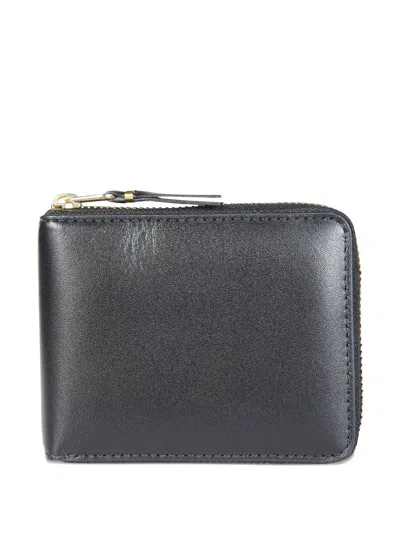Comme Des Garçons Shirt Leather Line Zip Wallet In White