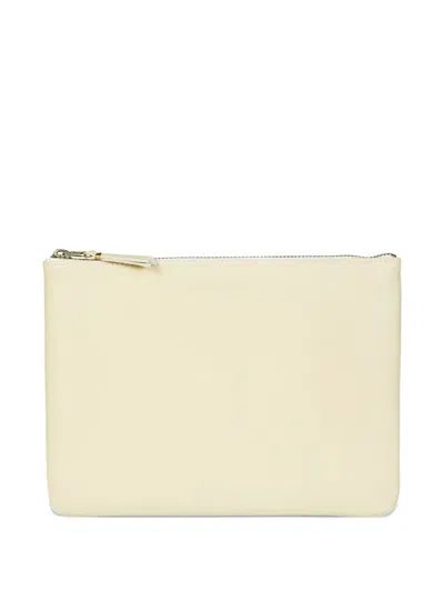 Comme Des Garçons Shirt Leather Zip Wallet In Orange