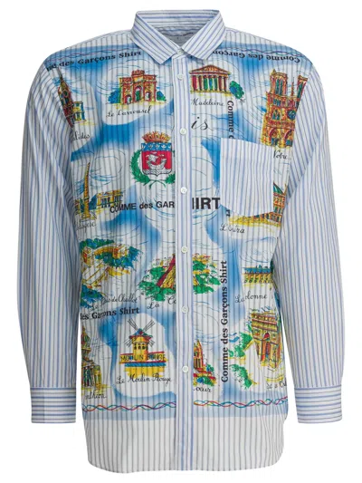 Comme Des Garçons Shirt Light Blue Striped Shirt