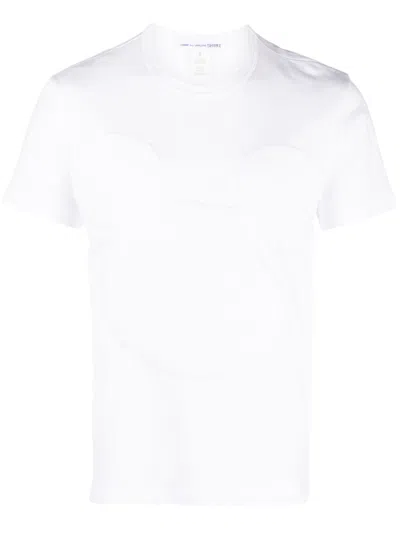 Comme Des Garçons Shirt Logo-embossed Crew-neck T-shirt In White