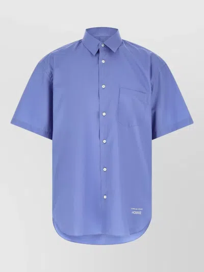 Comme Des Garçons Shirt Logo Embroidery Button Down Collar In Blue