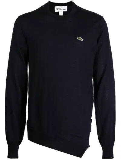 Comme Des Garçons Shirt Logo-patch Wool Jumper In Blue