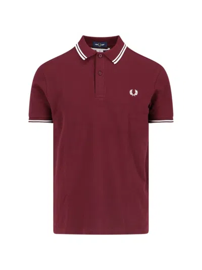 Comme Des Garçons Shirt Logo Polo Shirt In Burgundy Cotton In Red