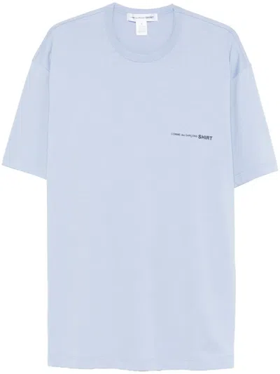 Comme Des Garçons Shirt Logo-print Cotton T-shirt In Blue