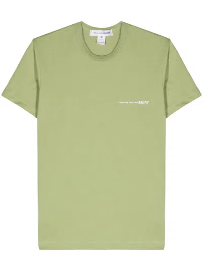 Comme Des Garçons Shirt Logo-print Cotton T-shirt In Green