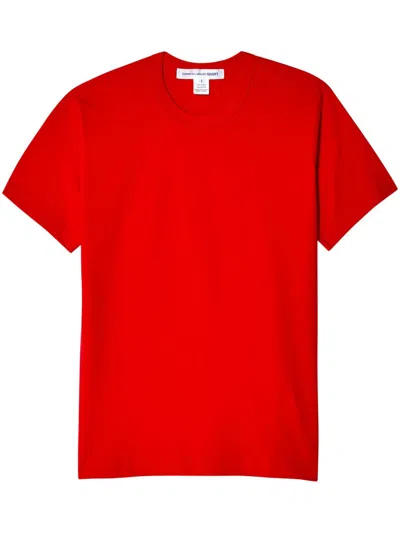 Comme Des Garçons Shirt Logo-print Cotton T-shirt In Red