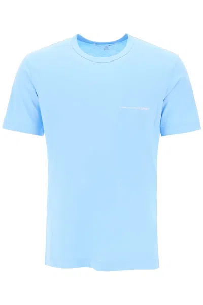Comme Des Garçons Shirt Logo Print T-shirt In Light Blue