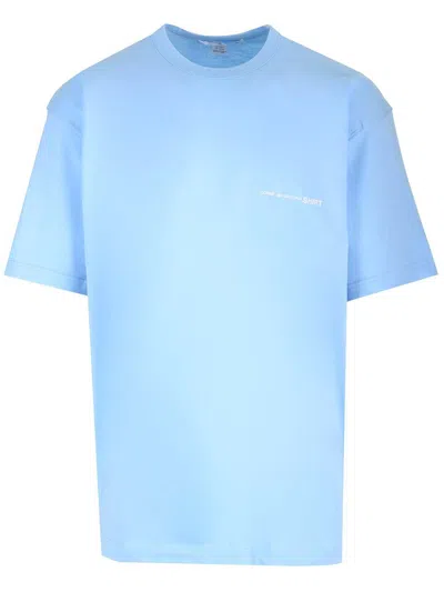 Comme Des Garçons Shirt Logo Printed Crewneck T-shirt In Blue