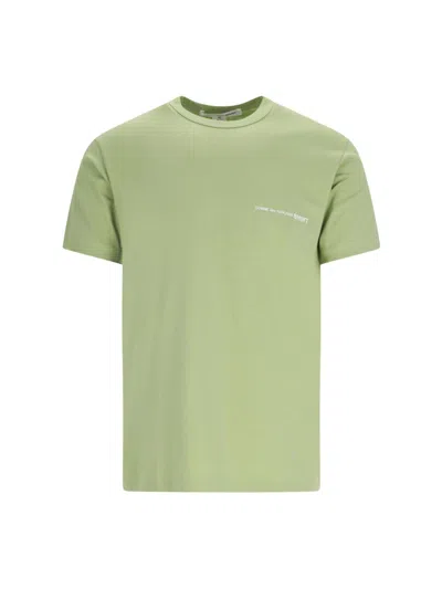 Comme Des Garçons Shirt Logo Printed Crewneck T-shirt In Khaki