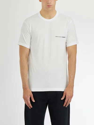 Comme Des Garçons Shirt Logo T-shirt In Cotton In White
