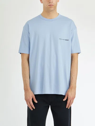 Comme Des Garçons Shirt Logo T-shirt In Cotton In Blue