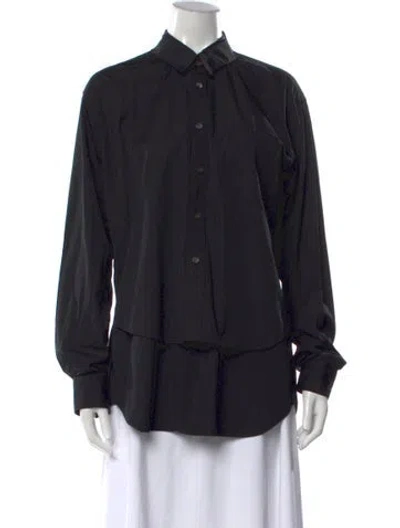 Pre-owned Comme Des Garçons Shirt Long Sleeve Button-up Top In Black