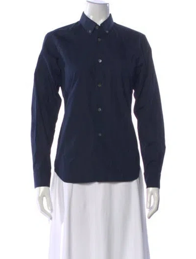 Pre-owned Comme Des Garçons Shirt Long Sleeve Button-up Top In Blue