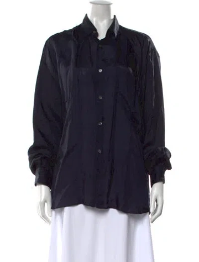 Pre-owned Comme Des Garçons Shirt Long Sleeve Button-up Top In Blue