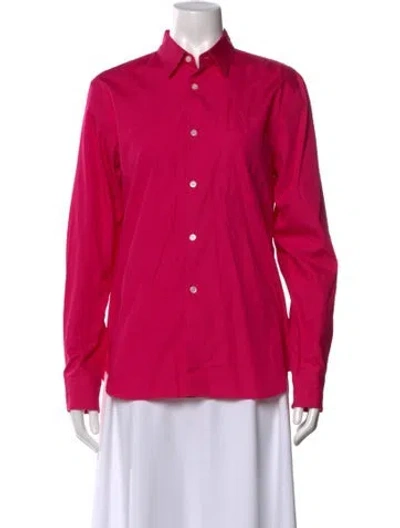 Pre-owned Comme Des Garçons Shirt Long Sleeve Button-up Top In Pink