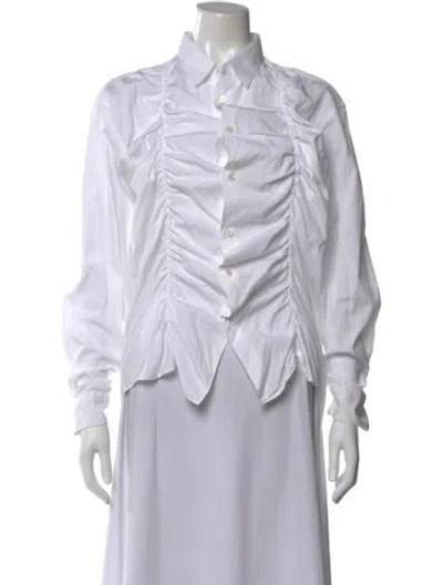 Pre-owned Comme Des Garçons Shirt Long Sleeve Button-up Top In White