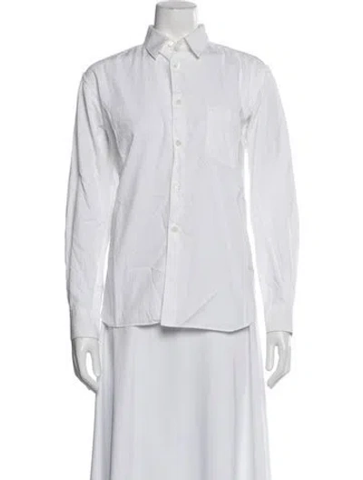 Pre-owned Comme Des Garçons Shirt Long Sleeve Button-up Top In White