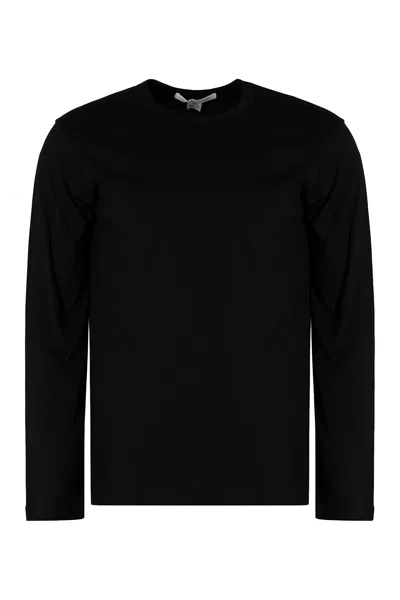 Comme Des Garçons Shirt Long Sleeve Cotton T-shirt In Black