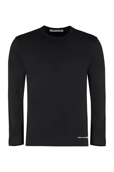 Comme Des Garçons Shirt Long Sleeve Cotton T-shirt In Black