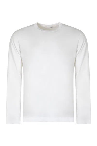 Comme Des Garçons Shirt Cdg Long-sleeve Cotton T-shirt In White