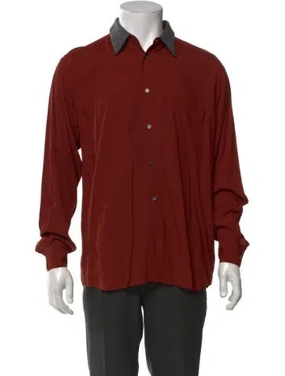 Pre-owned Comme Des Garçons Shirt Long Sleeve Dress Shirt In Red