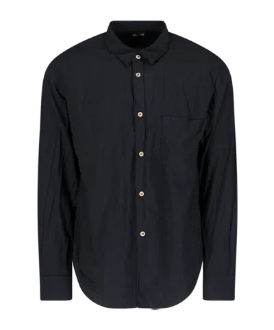 Comme Des Garçons Long-sleeved Shirt In Black