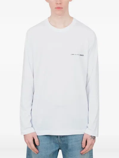 Comme Des Garçons Shirt Long-sleeves Cotton T-shirt In White