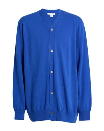 Comme Des Garçons Shirt Man Cardigan Blue Size L Wool In Blue