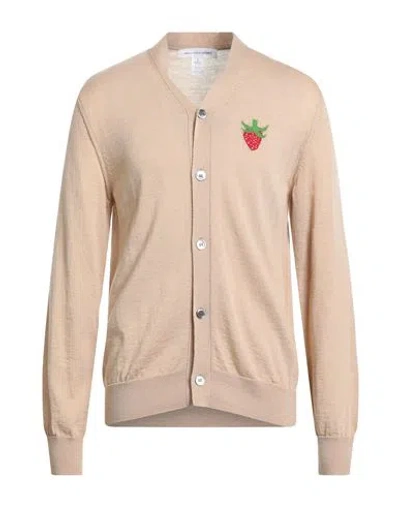 Comme Des Garçons Shirt Man Cardigan Camel Size Xl Acrylic, Wool In Neutral