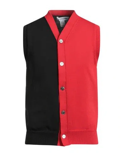 Comme Des Garçons Shirt Man Cardigan Red Size M Polyester In Multi