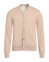 Comme Des Garçons Shirt Man Cardigan Sand Size Xl Acrylic, Wool, Cotton, Polyester In Neutral