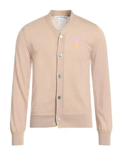 Comme Des Garçons Shirt Man Cardigan Sand Size Xl Acrylic, Wool, Cotton, Polyester In Neutral