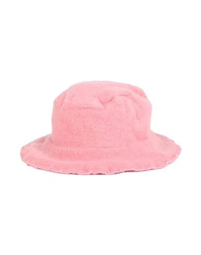 Comme Des Garçons Shirt Man Hat Pink Size Onesize Wool, Nylon In Black
