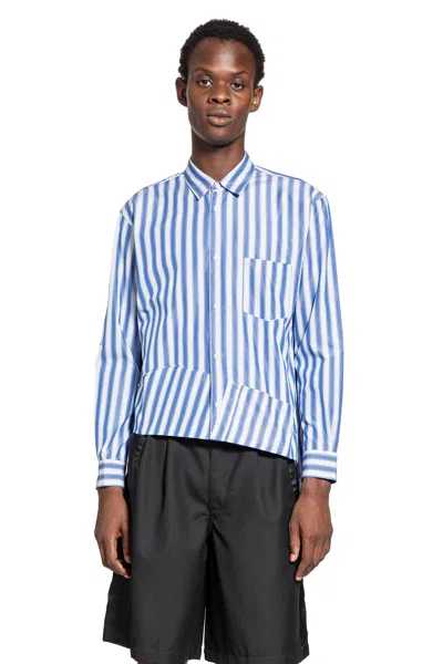 Comme Des Garçons Shirt Stripe-print Asymmetric Shirt In Multicolor