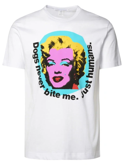 Comme Des Garçons Shirt Marilyn Monroe White Cotton T-shirt