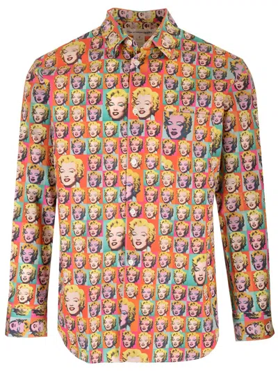 Comme Des Garçons Shirt Marylin Print Shirt Classic White In Multi