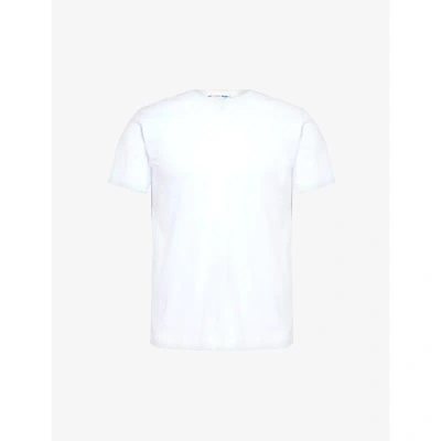 Comme Des Garçons Shirt Comme Des Garcons Shirt Mens White Crewneck Regular-fit Cotton-jersey T-shirt