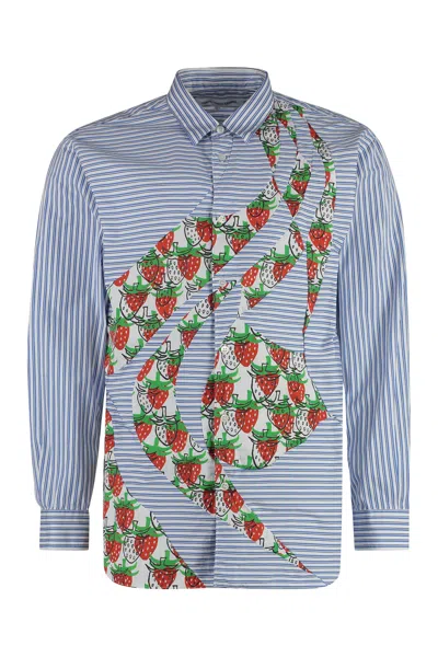 Comme Des Garçons Shirt Long Sleeve Cotton Shirt In White